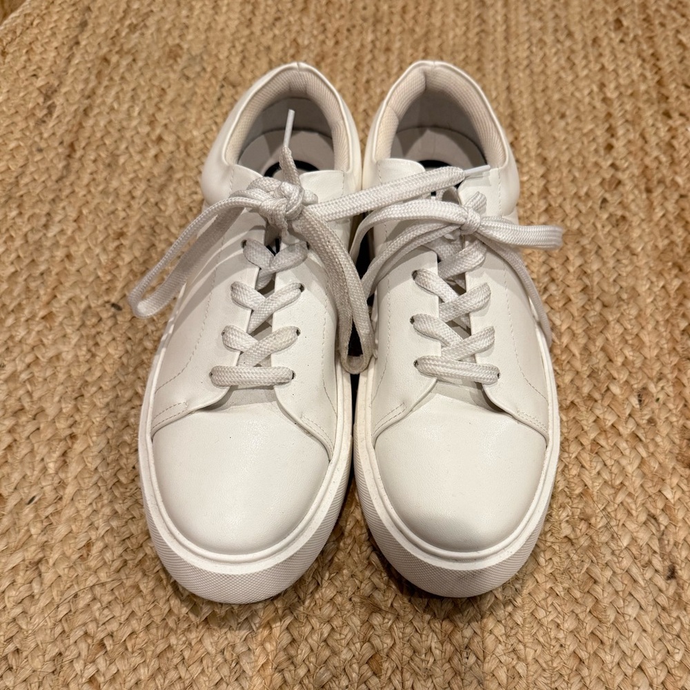 Ganni White Leather Platform Sneakers